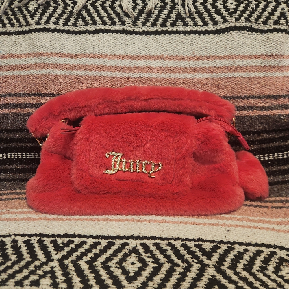 Juicy Couture Hot Pink Faux Fur Shoulder Bag Glam Gyaru